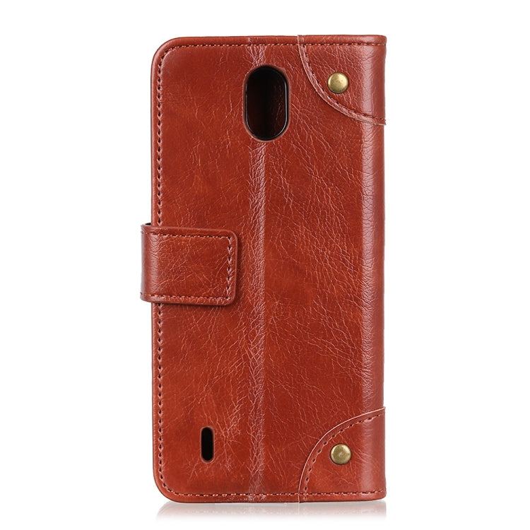 For Nokia C2 Copper Buckle Nappa Texture Horizontal Flip Leather Case with Holder & Card Slots & Wallet