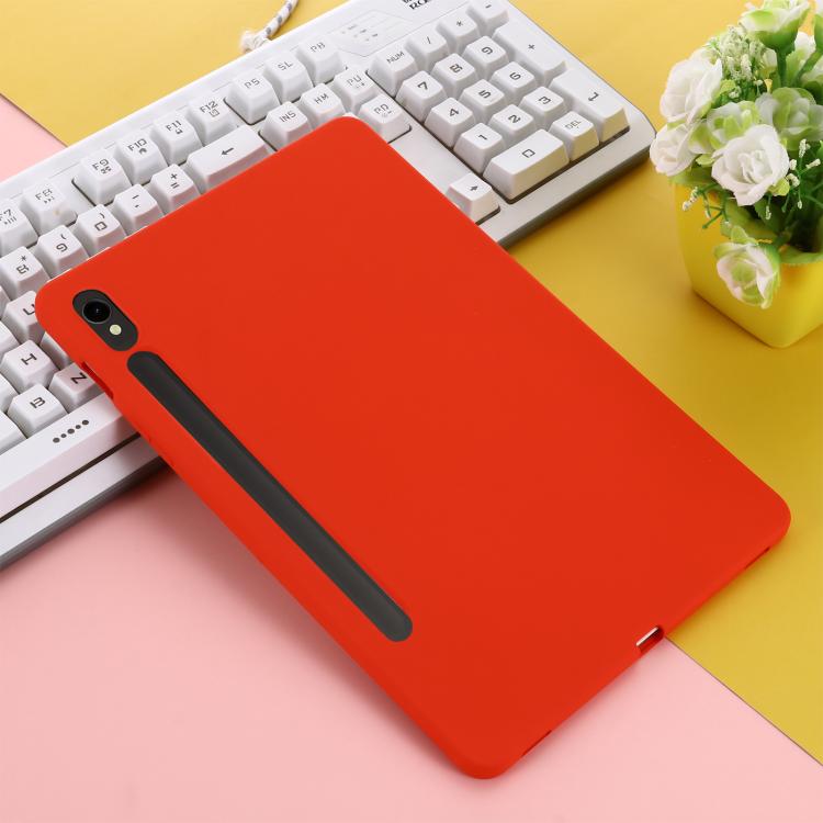 For Samsung Galaxy Tab S10 Lite 5G/S10/S10 FE Pure Color Liquid Silicone Shockproof Tablet Case