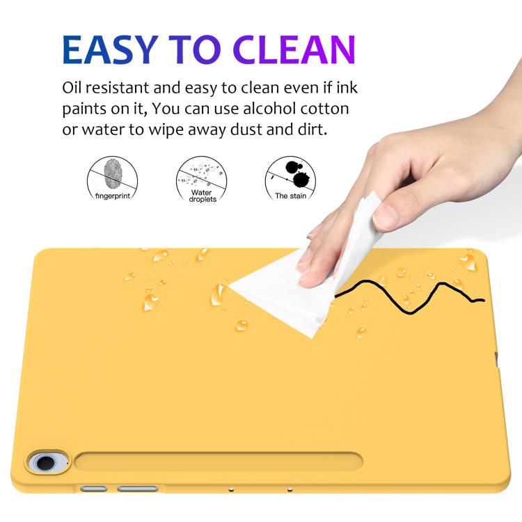 For Samsung Galaxy Tab S10 FE+ Pure Color Liquid Silicone Shockproof Tablet Case