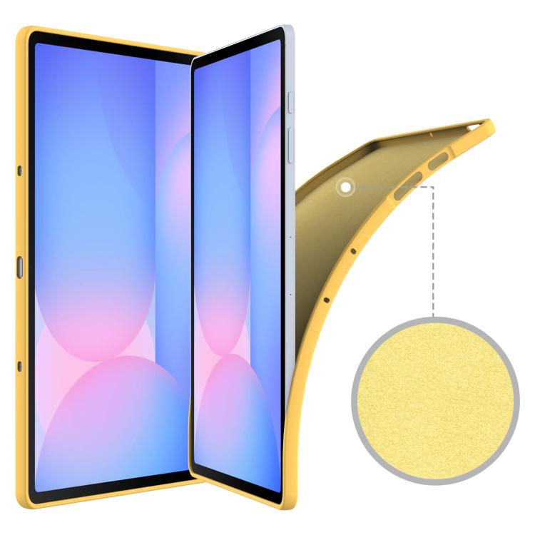 For Samsung Galaxy Tab S10 FE+ Pure Color Liquid Silicone Shockproof Tablet Case