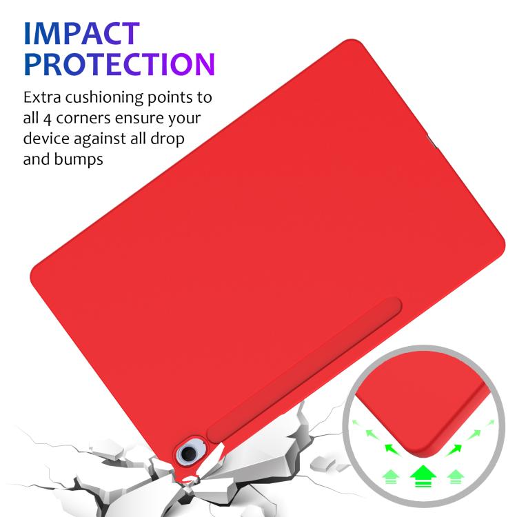For Samsung Galaxy Tab S10 FE+ Pure Color Liquid Silicone Shockproof Tablet Case