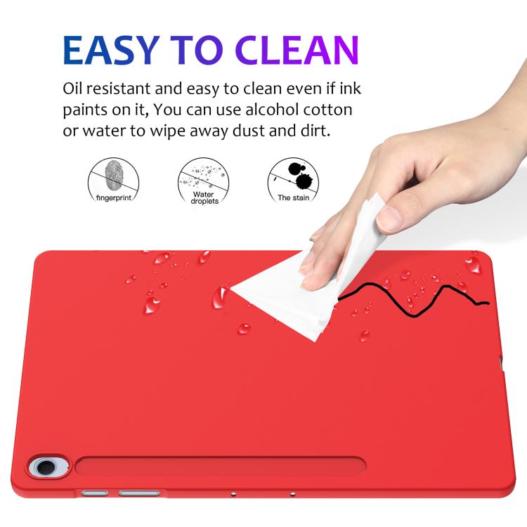 For Samsung Galaxy Tab S10 FE+ Pure Color Liquid Silicone Shockproof Tablet Case