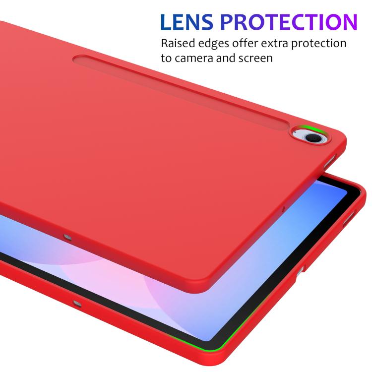 For Samsung Galaxy Tab S10 FE+ Pure Color Liquid Silicone Shockproof Tablet Case