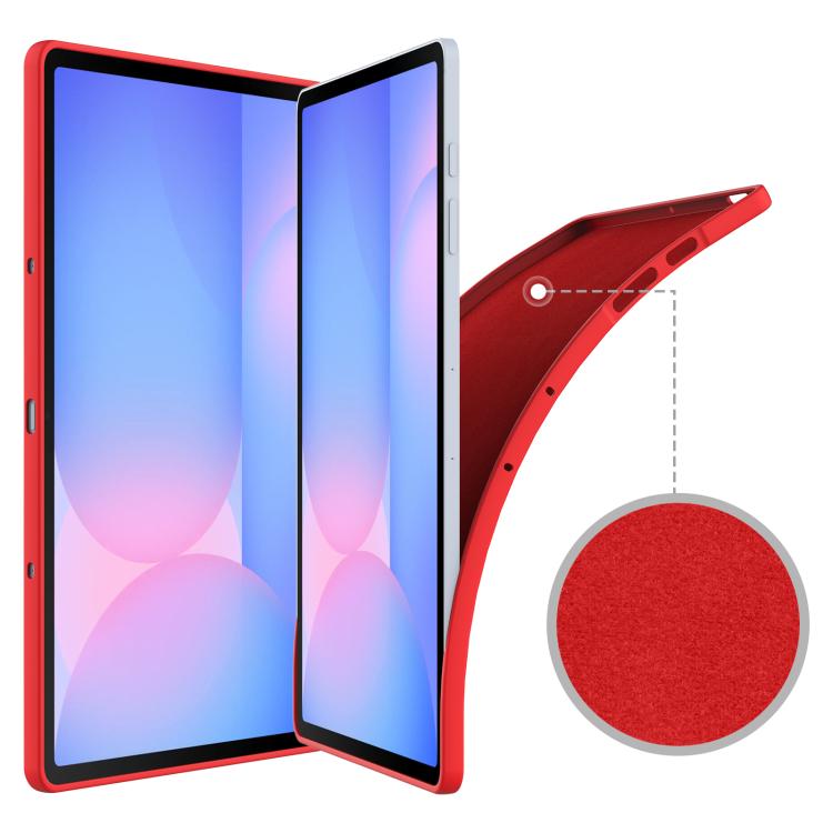 For Samsung Galaxy Tab S10 FE+ Pure Color Liquid Silicone Shockproof Tablet Case