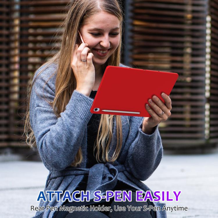 For Samsung Galaxy Tab S10 FE+ Pure Color Liquid Silicone Shockproof Tablet Case