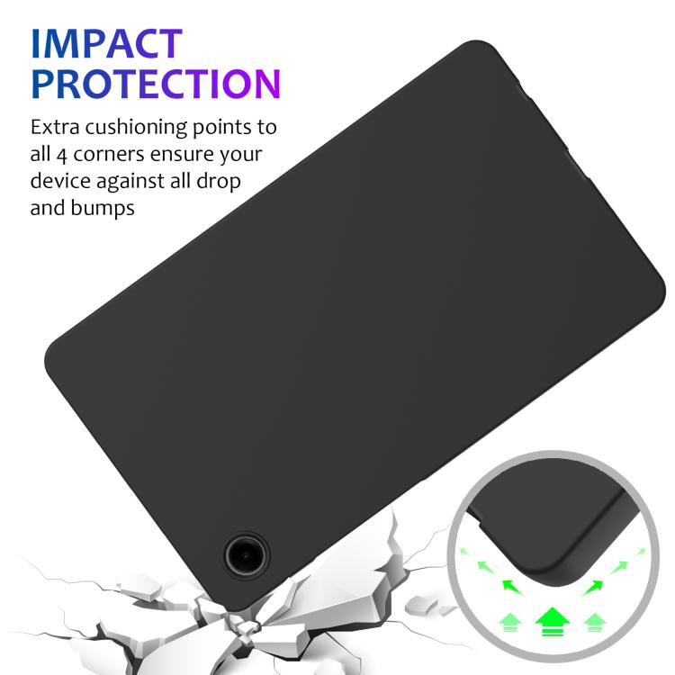 For Samsung Galaxy Tab A11 Pure Color Liquid Silicone Shockproof Tablet Case