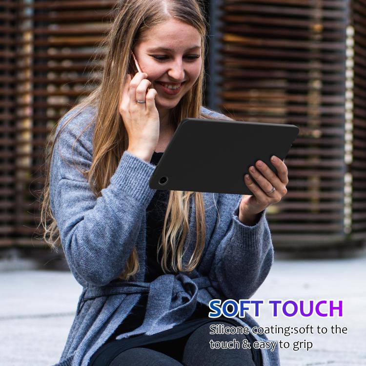 For Samsung Galaxy Tab A11 Pure Color Liquid Silicone Shockproof Tablet Case