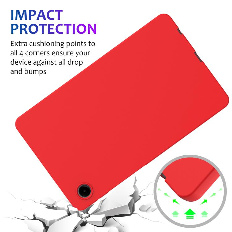 For Samsung Galaxy Tab A11 Pure Color Liquid Silicone Shockproof Tablet Case