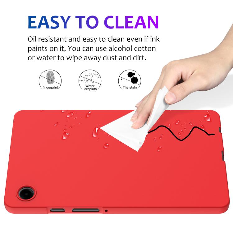 For Samsung Galaxy Tab A11 Pure Color Liquid Silicone Shockproof Tablet Case