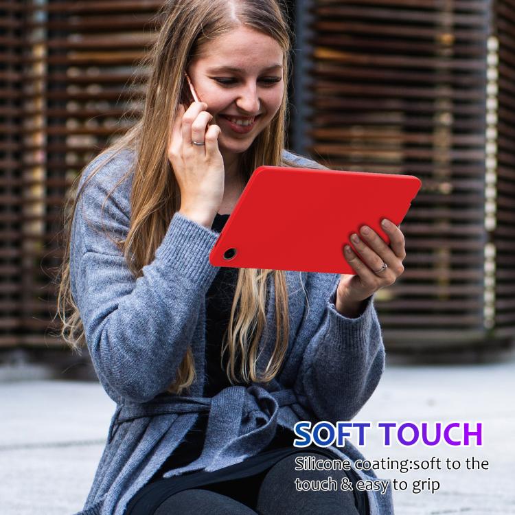 For Samsung Galaxy Tab A11 Pure Color Liquid Silicone Shockproof Tablet Case
