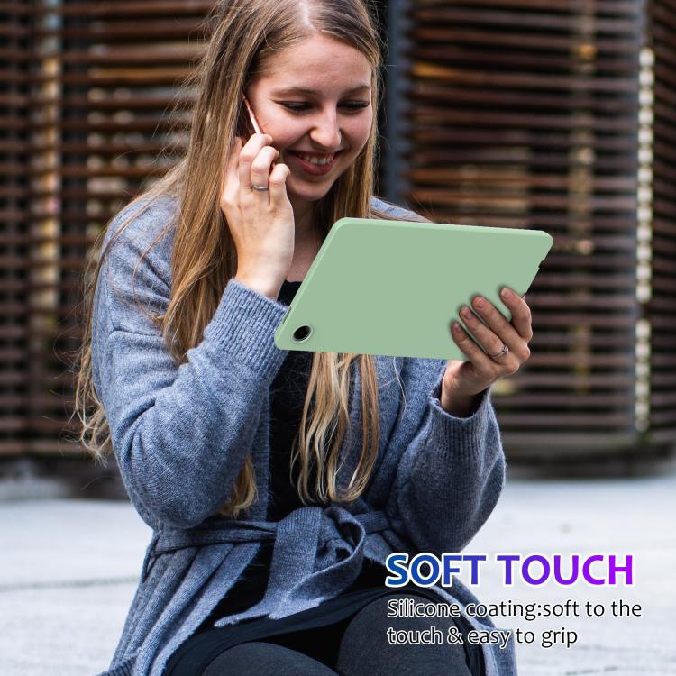 For Samsung Galaxy Tab A11 Pure Color Liquid Silicone Shockproof Tablet Case