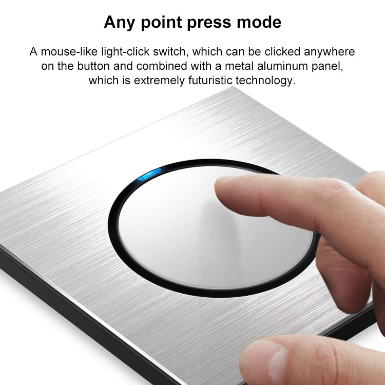 86mm Gray Aluminum Wire Drawing LED Switch Panel, Style:One Billing Control