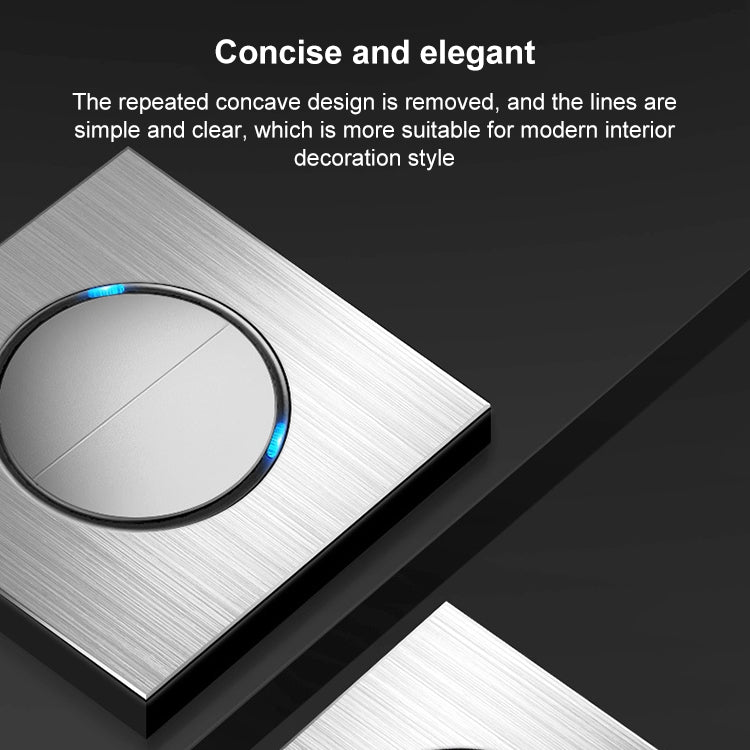 86mm Gray Aluminum Wire Drawing LED Switch Panel, Style:Telephone Socket