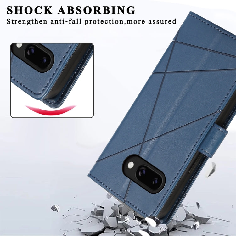 For Google Pixel 9a PU Genuine Leather Texture Embossed Line Phone Case