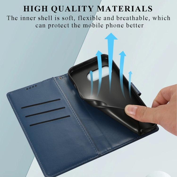 For Google Pixel 9a PU Genuine Leather Texture Embossed Line Phone Case