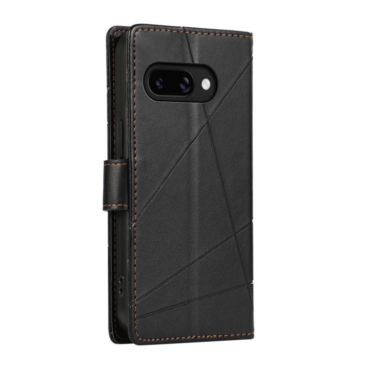 For Google Pixel 9a PU Genuine Leather Texture Embossed Line Phone Case