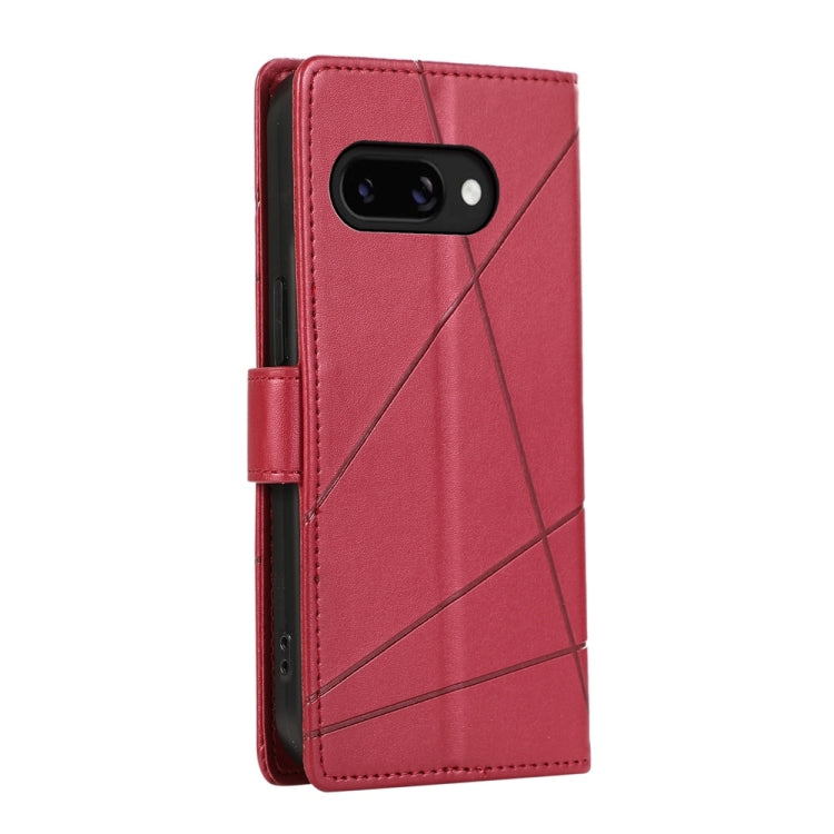 For Google Pixel 9a PU Genuine Leather Texture Embossed Line Phone Case