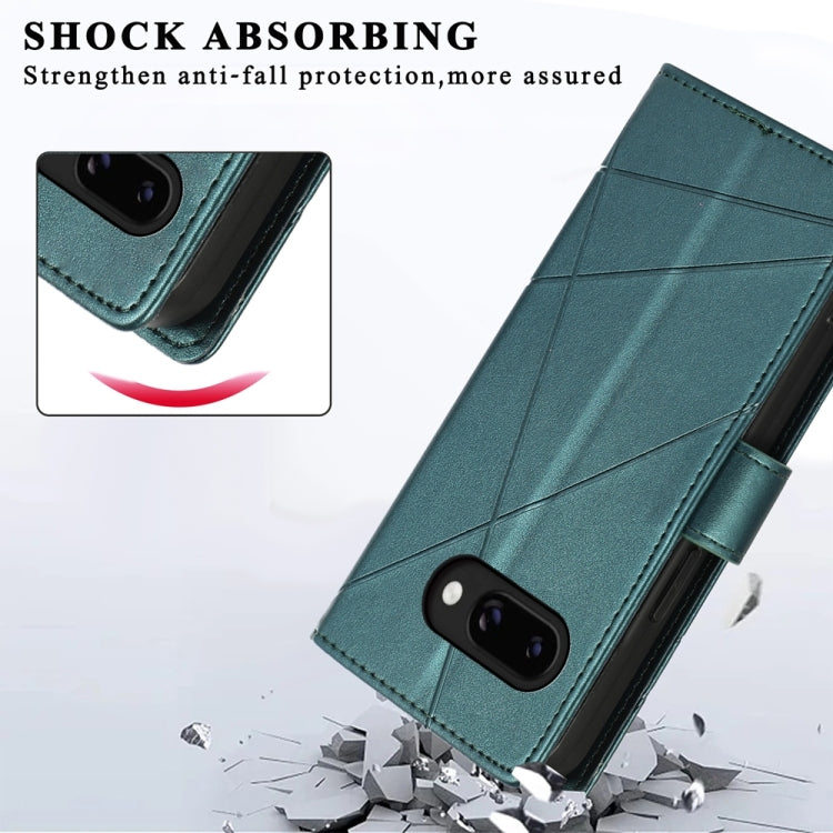 For Google Pixel 9a PU Genuine Leather Texture Embossed Line Phone Case