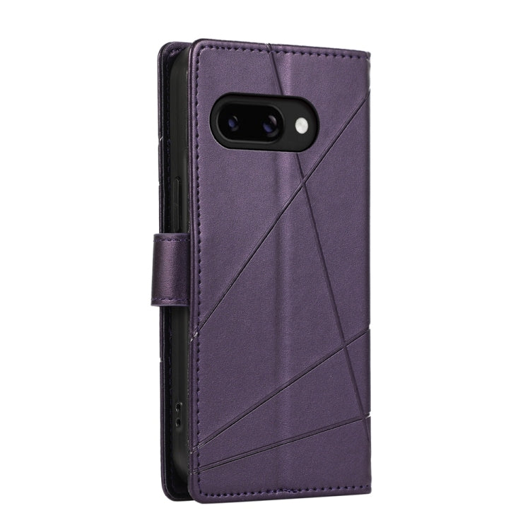 For Google Pixel 9a PU Genuine Leather Texture Embossed Line Phone Case