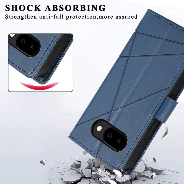 For Google Pixel 10a PU Genuine Leather Texture Embossed Line Phone Case