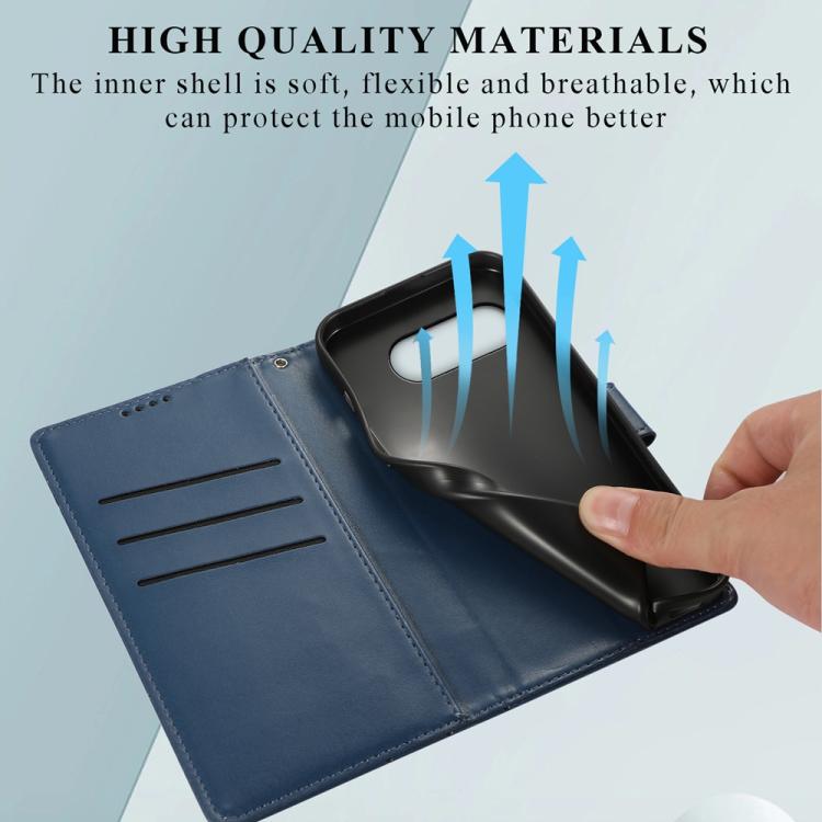 For Google Pixel 10a PU Genuine Leather Texture Embossed Line Phone Case