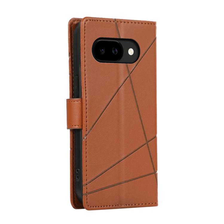 For Google Pixel 10a PU Genuine Leather Texture Embossed Line Phone Case