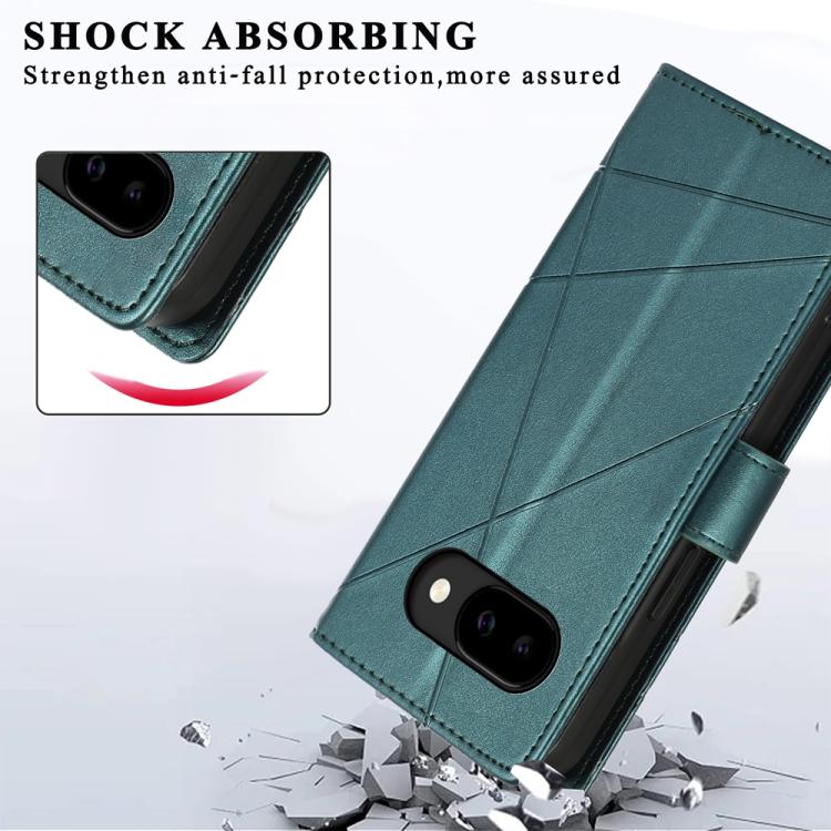For Google Pixel 10a PU Genuine Leather Texture Embossed Line Phone Case