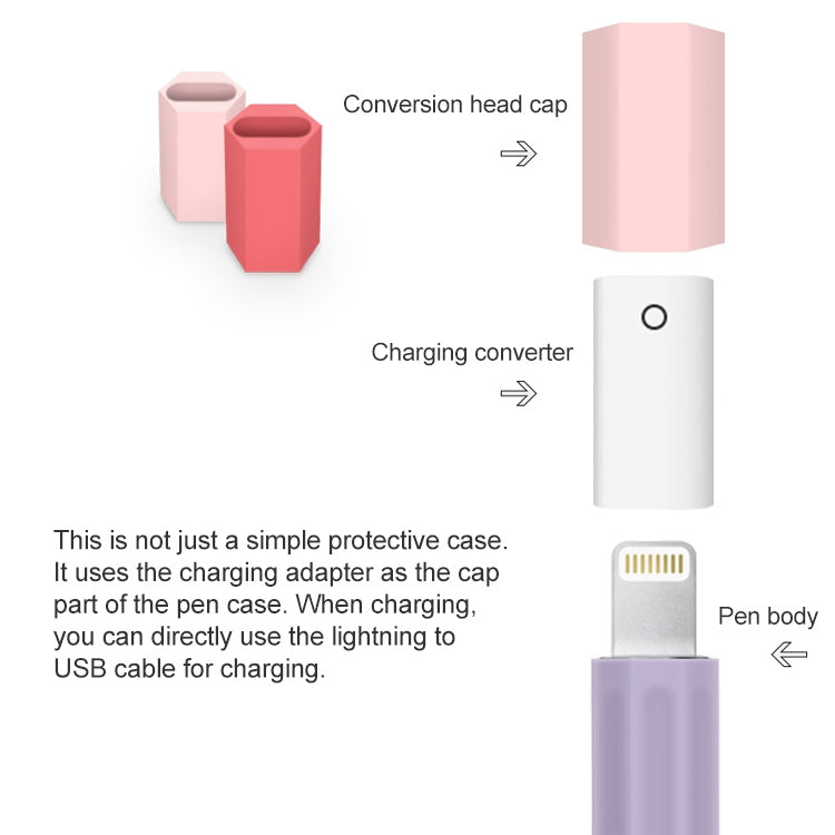 For Apple Pencil 2 Stylus Touch Pen Split Contrast Color Silicone Protective Case