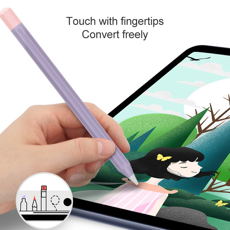 For Apple Pencil 2 Stylus Touch Pen Split Contrast Color Silicone Protective Case