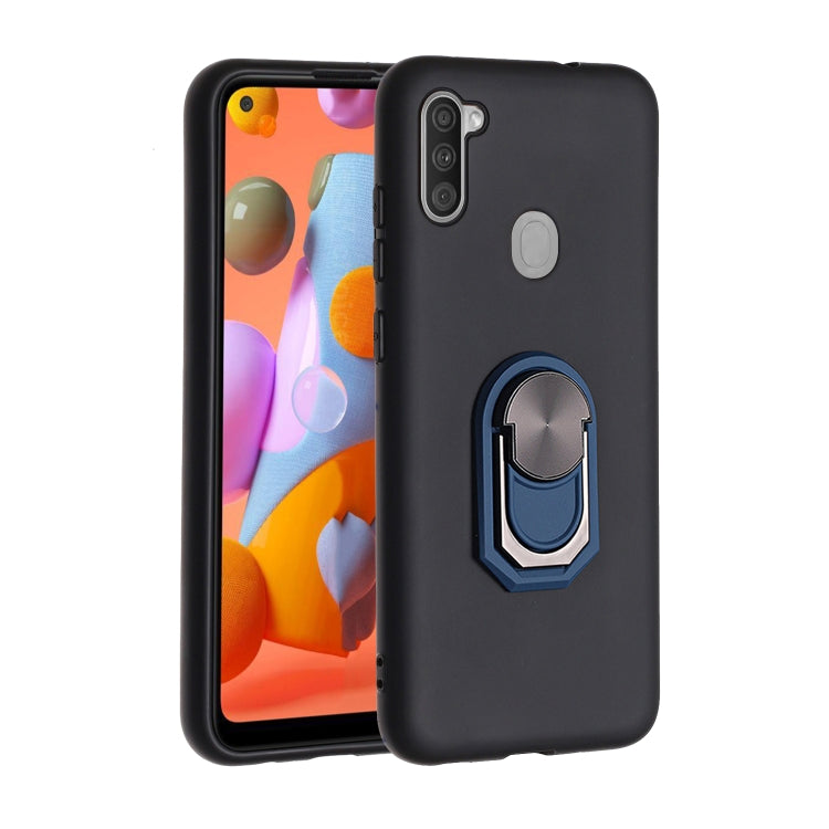 For Samsung Galaxy A11 PC + TPU Shockproof Protective Case with Ring Holder