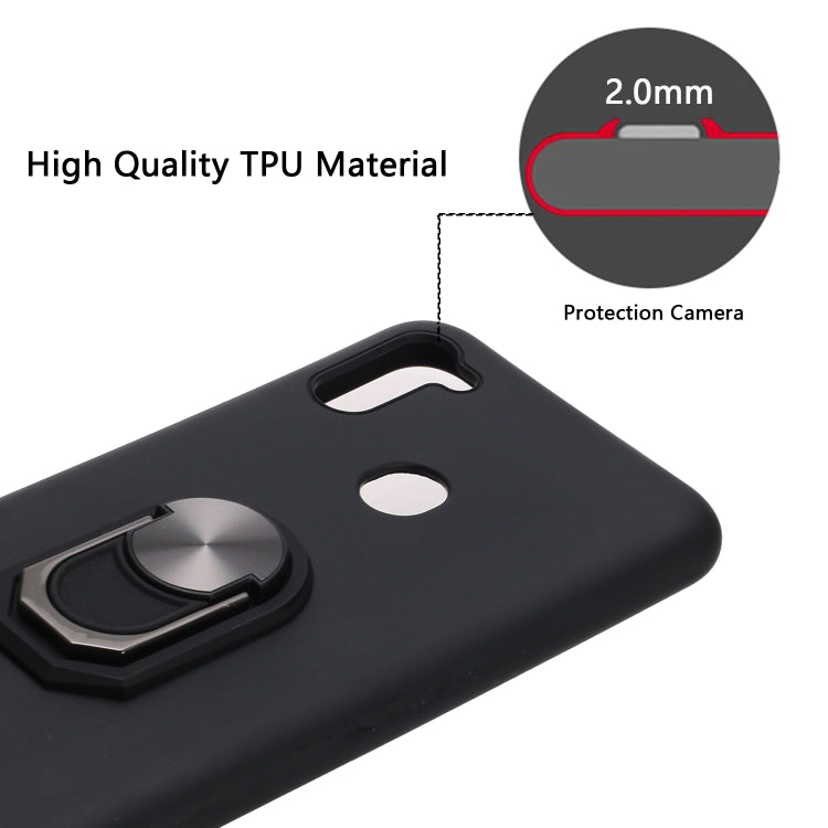 For Samsung Galaxy A11 PC + TPU Shockproof Protective Case with Ring Holder