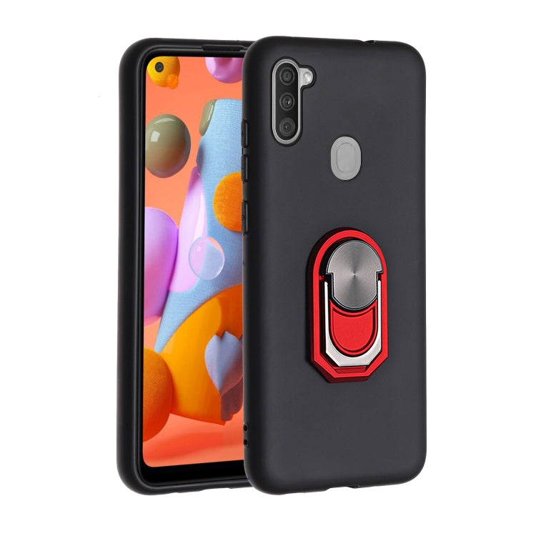 For Samsung Galaxy A11 PC + TPU Shockproof Protective Case with Ring Holder