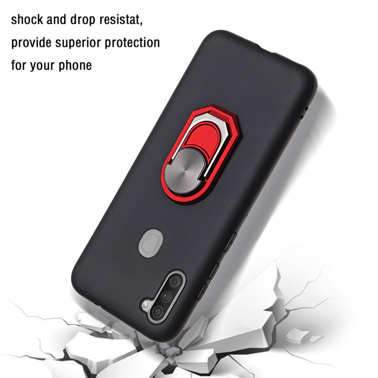 For Samsung Galaxy A11 PC + TPU Shockproof Protective Case with Ring Holder