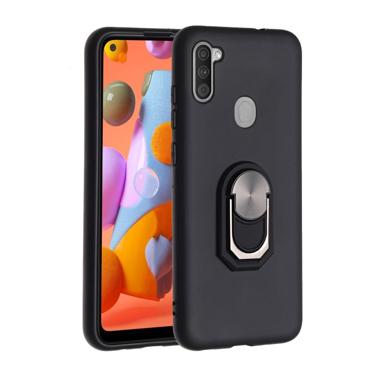 For Samsung Galaxy A11 PC + TPU Shockproof Protective Case with Ring Holder