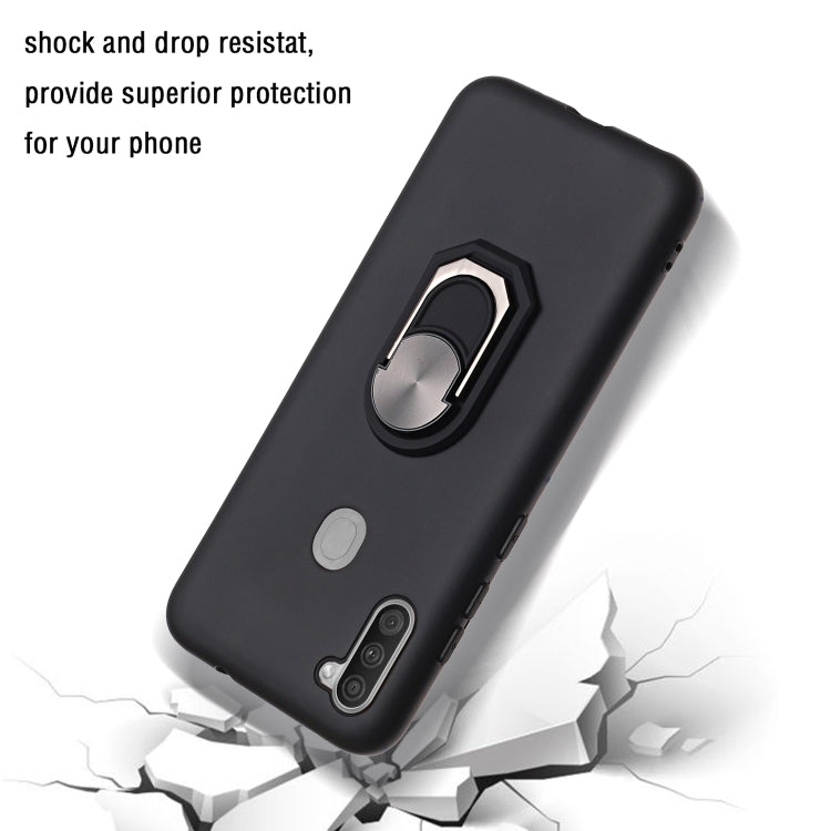 For Samsung Galaxy A11 PC + TPU Shockproof Protective Case with Ring Holder