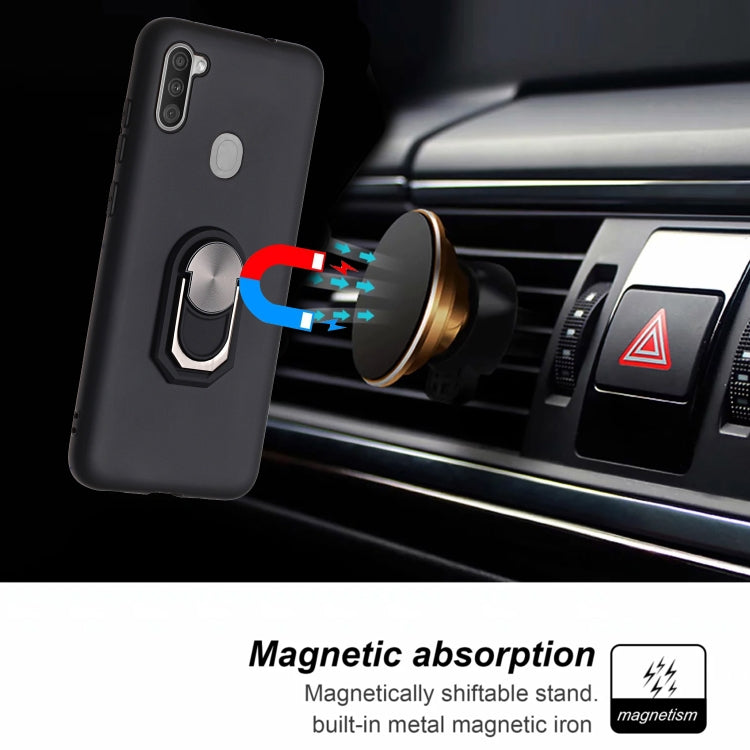 For Samsung Galaxy A11 PC + TPU Shockproof Protective Case with Ring Holder