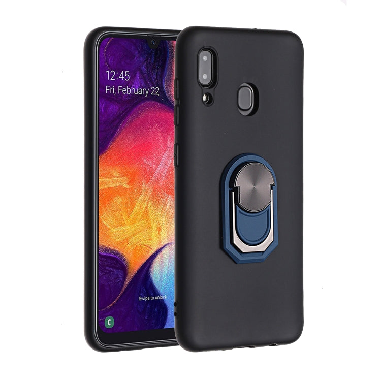For Samsung Galaxy A20 PC + TPU Shockproof Protective Case with Ring Holder