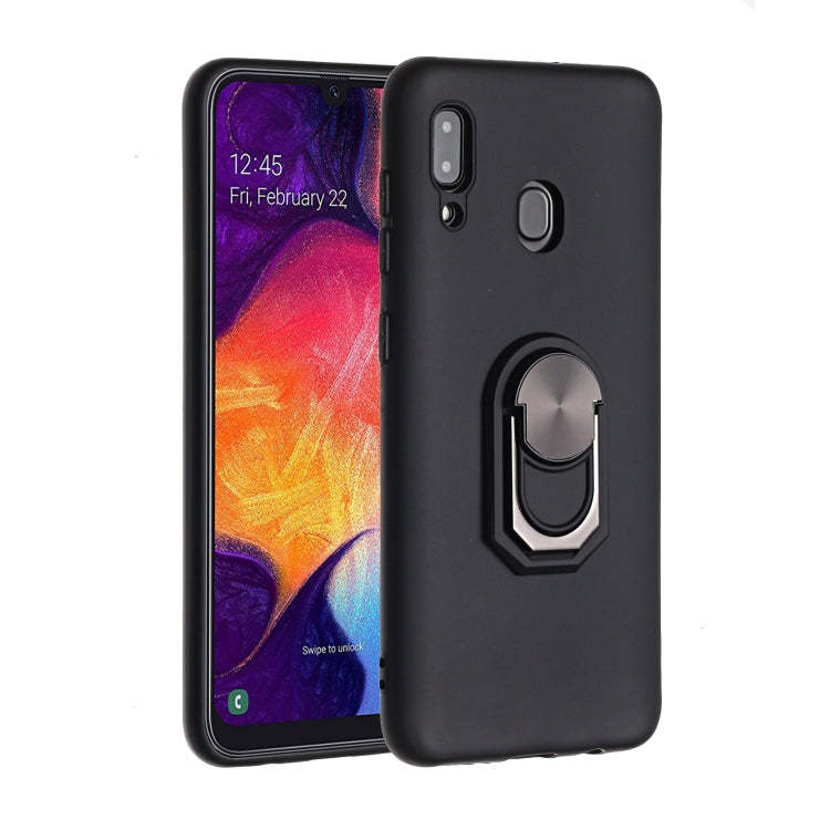For Samsung Galaxy A20 PC + TPU Shockproof Protective Case with Ring Holder