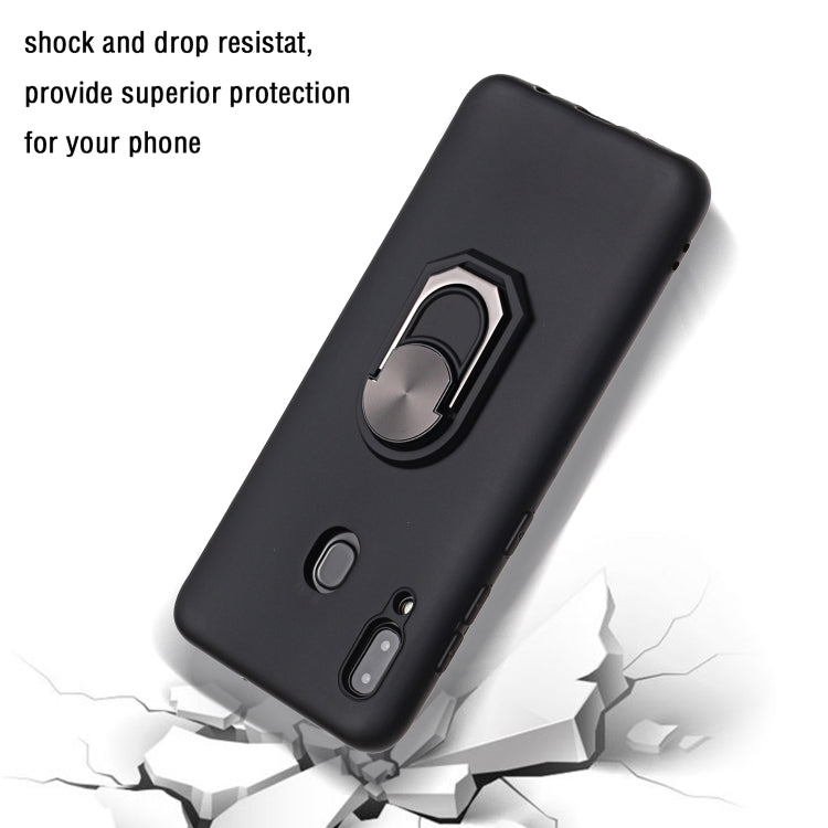 For Samsung Galaxy A20 PC + TPU Shockproof Protective Case with Ring Holder