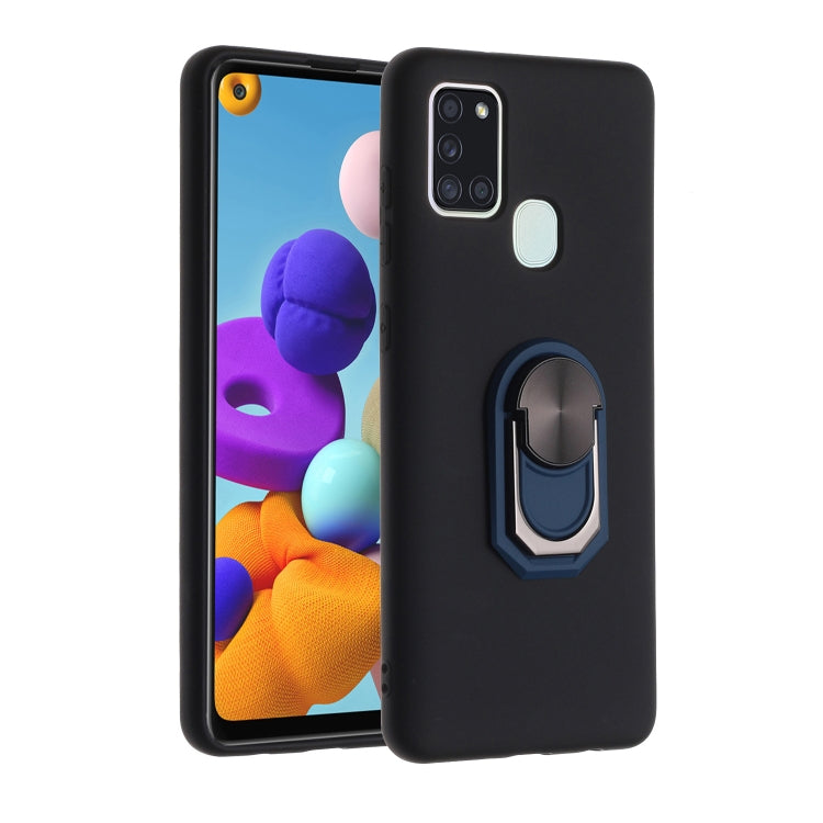 For Samsung Galaxy A21S PC + TPU Shockproof Protective Case with Ring Holder