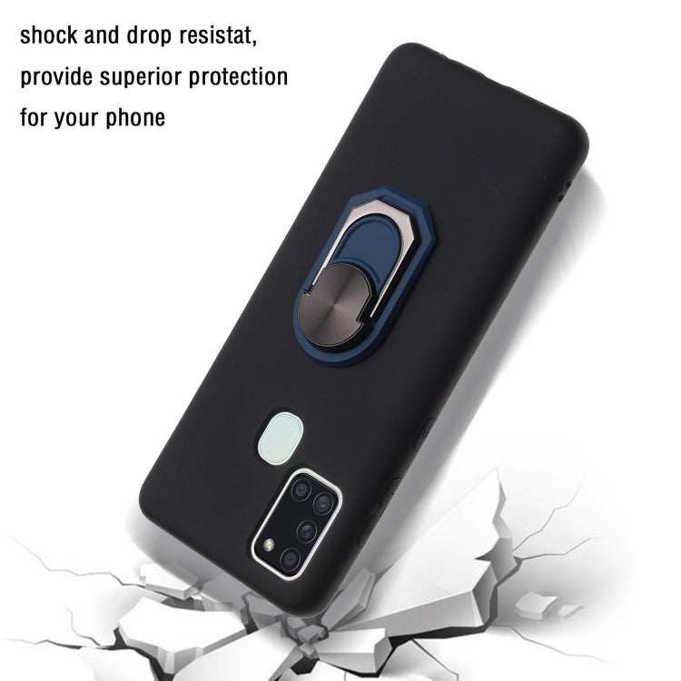 For Samsung Galaxy A21S PC + TPU Shockproof Protective Case with Ring Holder