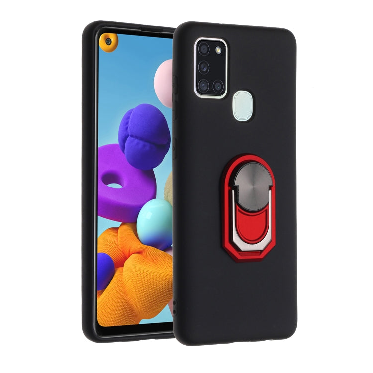For Samsung Galaxy A21S PC + TPU Shockproof Protective Case with Ring Holder