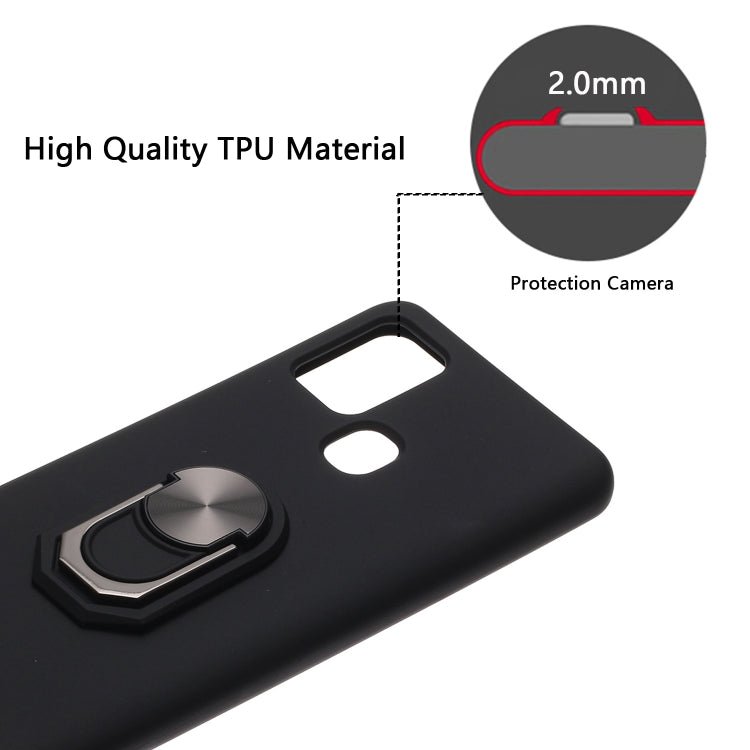 For Samsung Galaxy A21S PC + TPU Shockproof Protective Case with Ring Holder