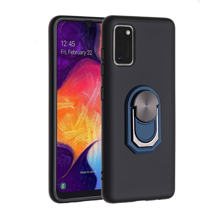 For Samsung Galaxy A41 PC + TPU Shockproof Protective Case with Ring Holder(Blue)