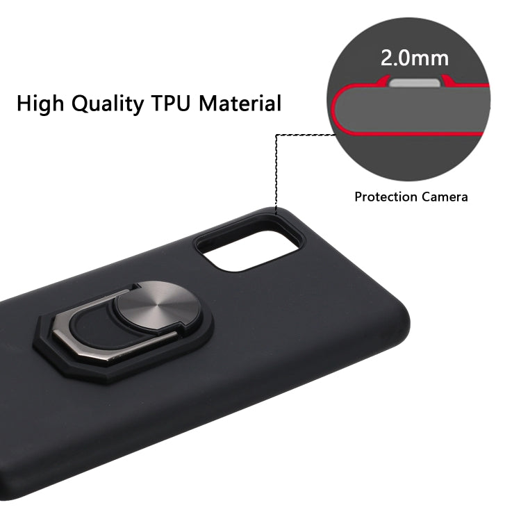 For Samsung Galaxy A41 PC + TPU Shockproof Protective Case with Ring Holder(Blue)