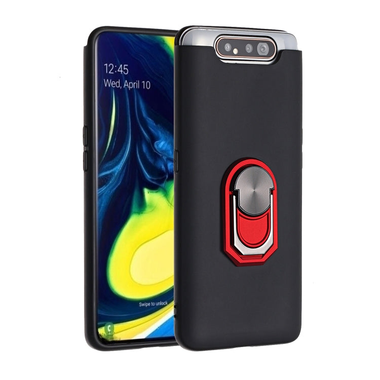 For Samsung Galaxy A80 PC + TPU Shockproof Protective Case with Ring Holder(Red)