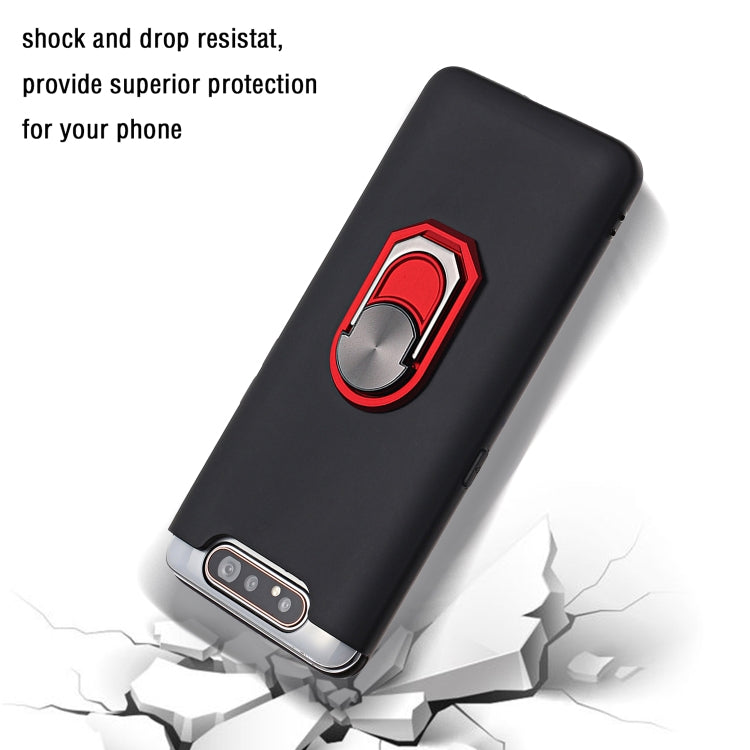 For Samsung Galaxy A80 PC + TPU Shockproof Protective Case with Ring Holder(Red)