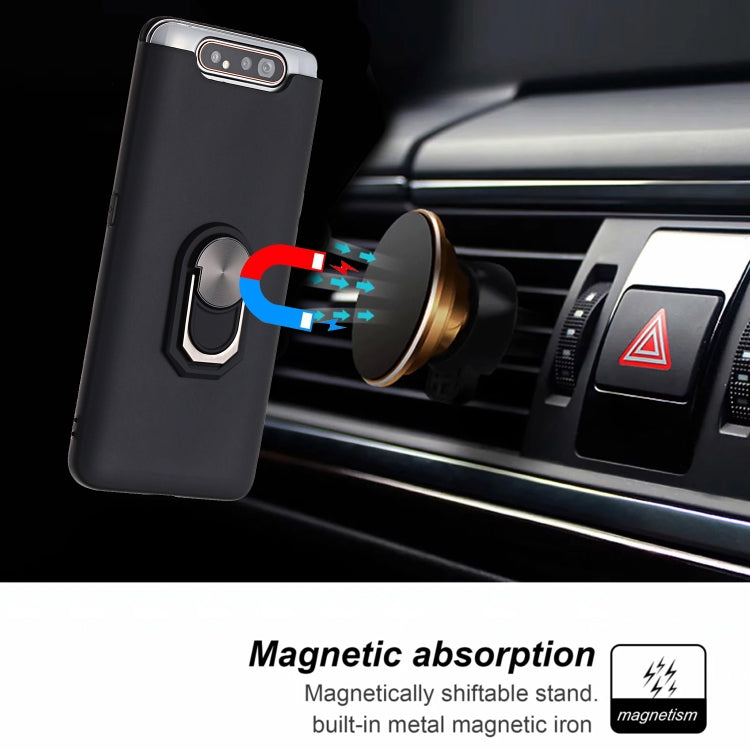 For Samsung Galaxy A80 PC + TPU Shockproof Protective Case with Ring Holder(Red)
