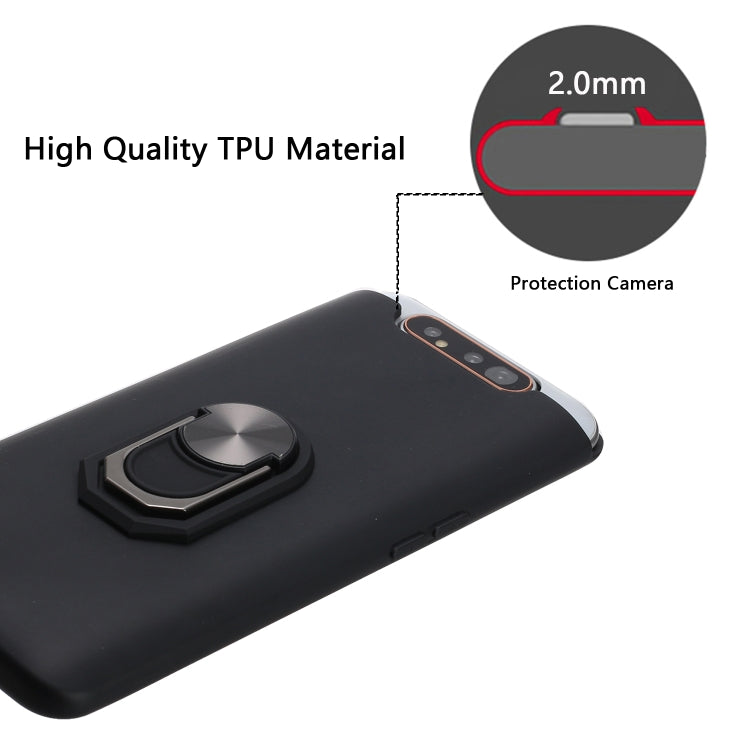 For Samsung Galaxy A80 PC + TPU Shockproof Protective Case with Ring Holder(Red)