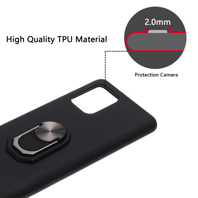 For Samsung Galaxy A91 PC + TPU Shockproof Protective Case with Ring Holder(Blue)